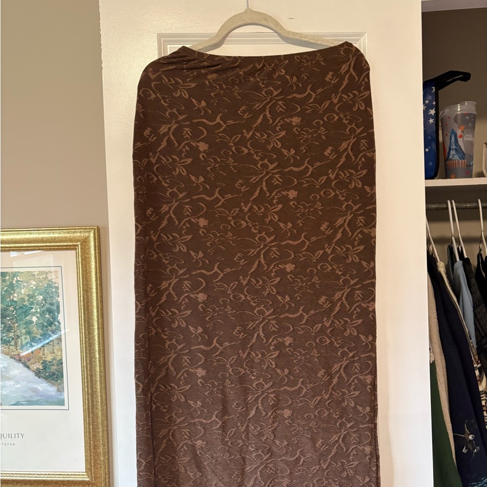 Jaclyn Smith Brown Maxi Pencil Skirt for Work